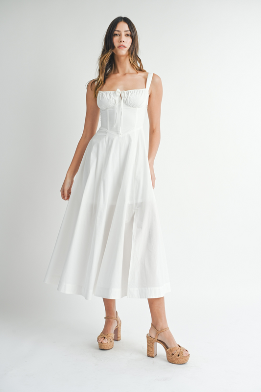 Sophia Poplin Bustier Midi Dress