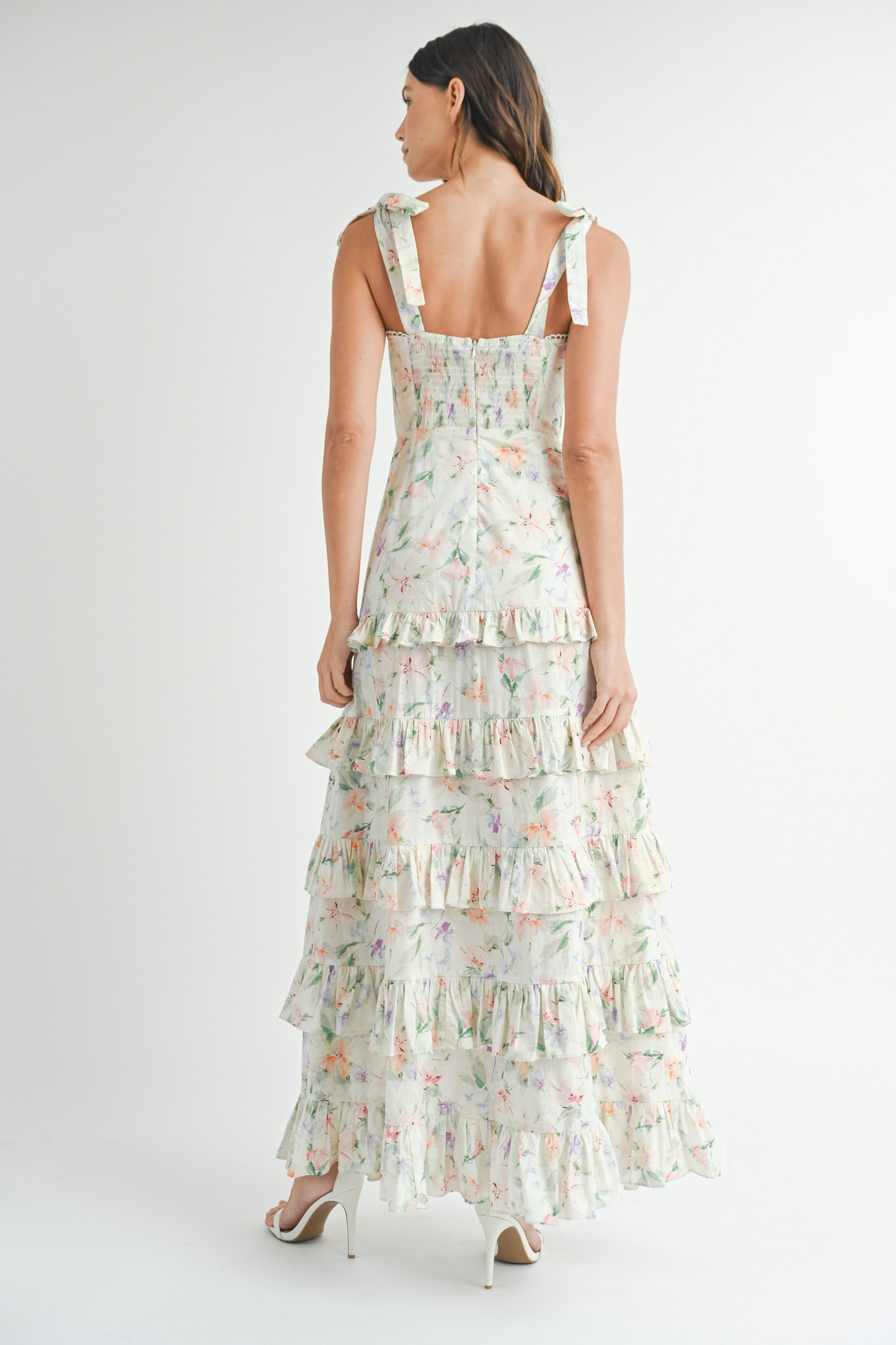 Sylvia Floral Print Bustier Maxi Dress