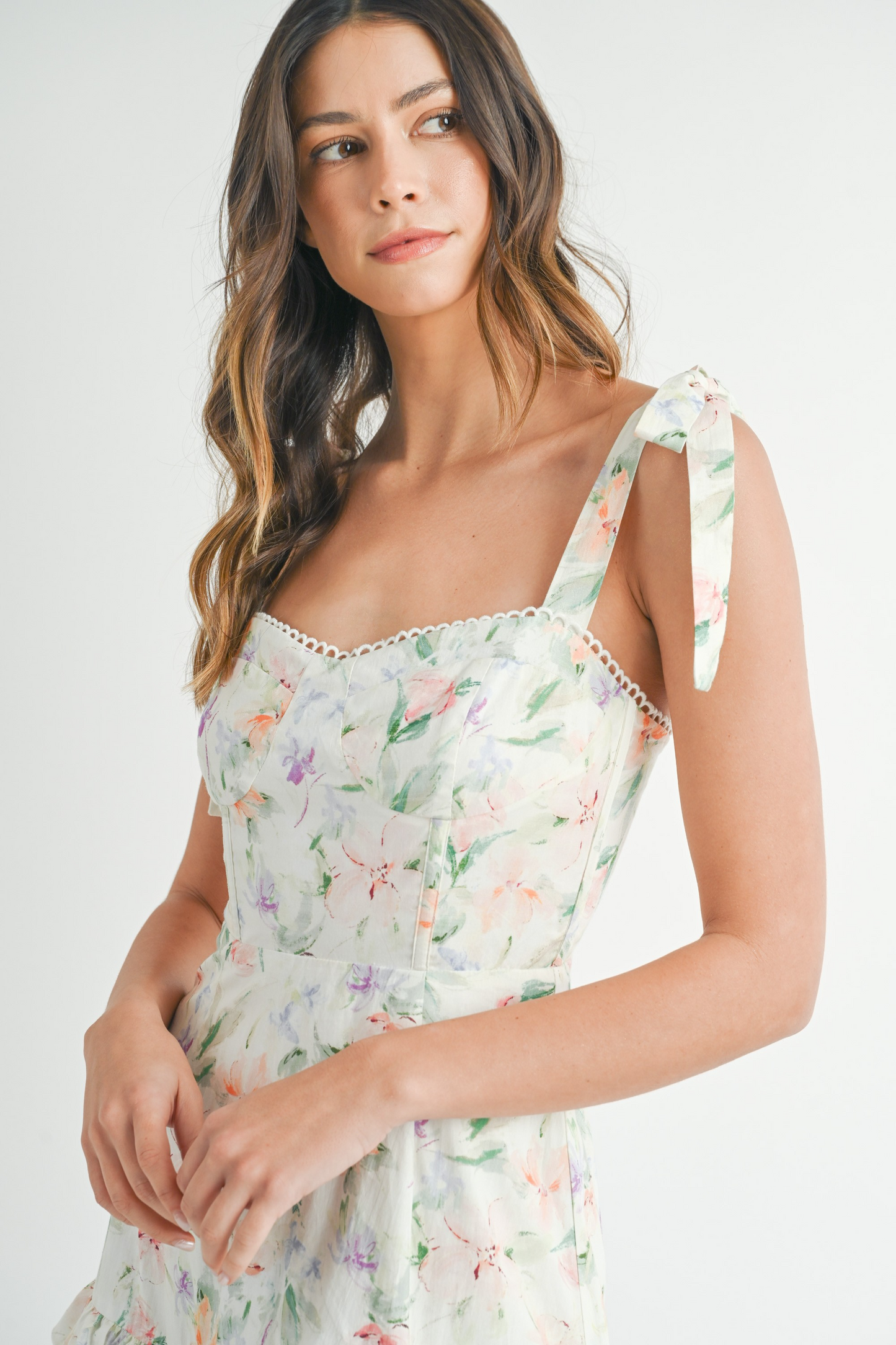 Sylvia Floral Print Bustier Maxi Dress