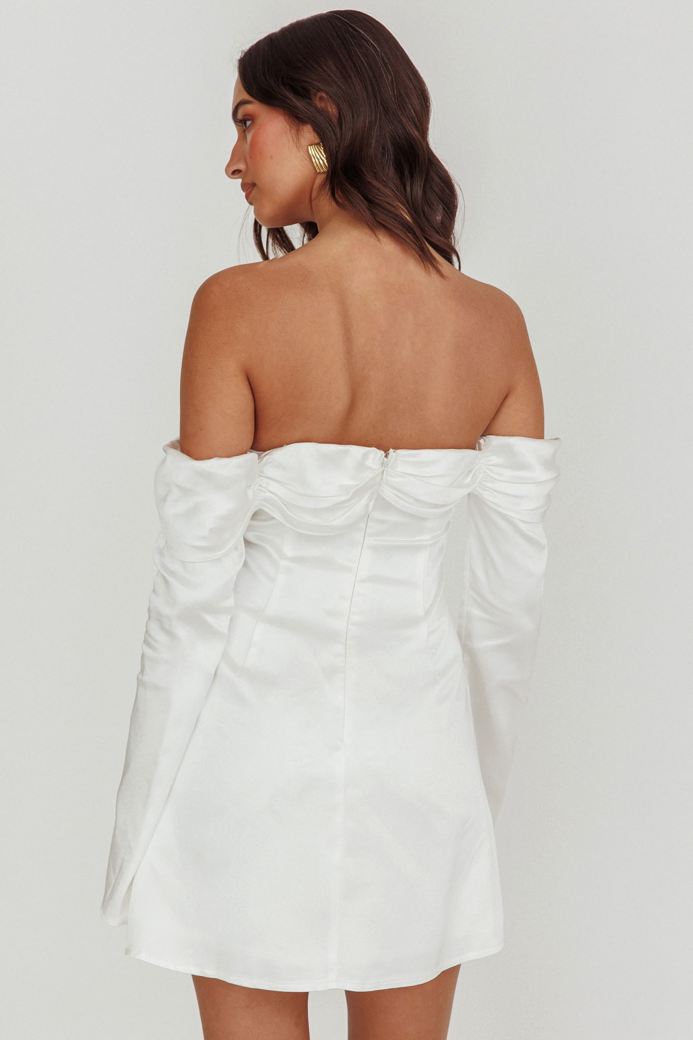 Off Shoulder Front Bow Mini Dress