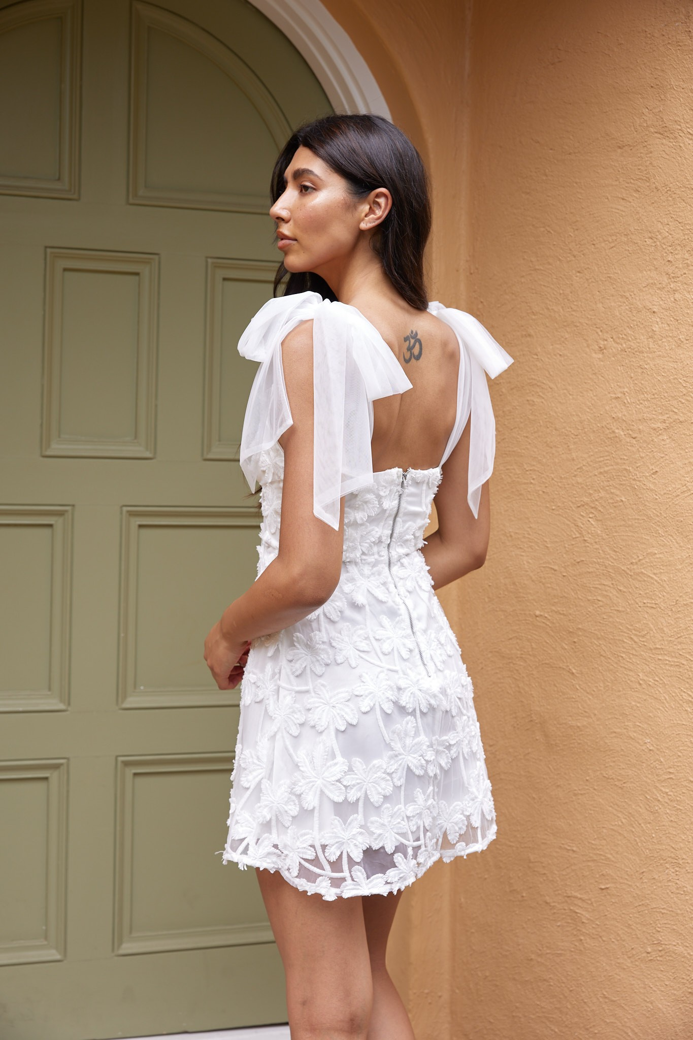 Laina Embroidered Mini Dress