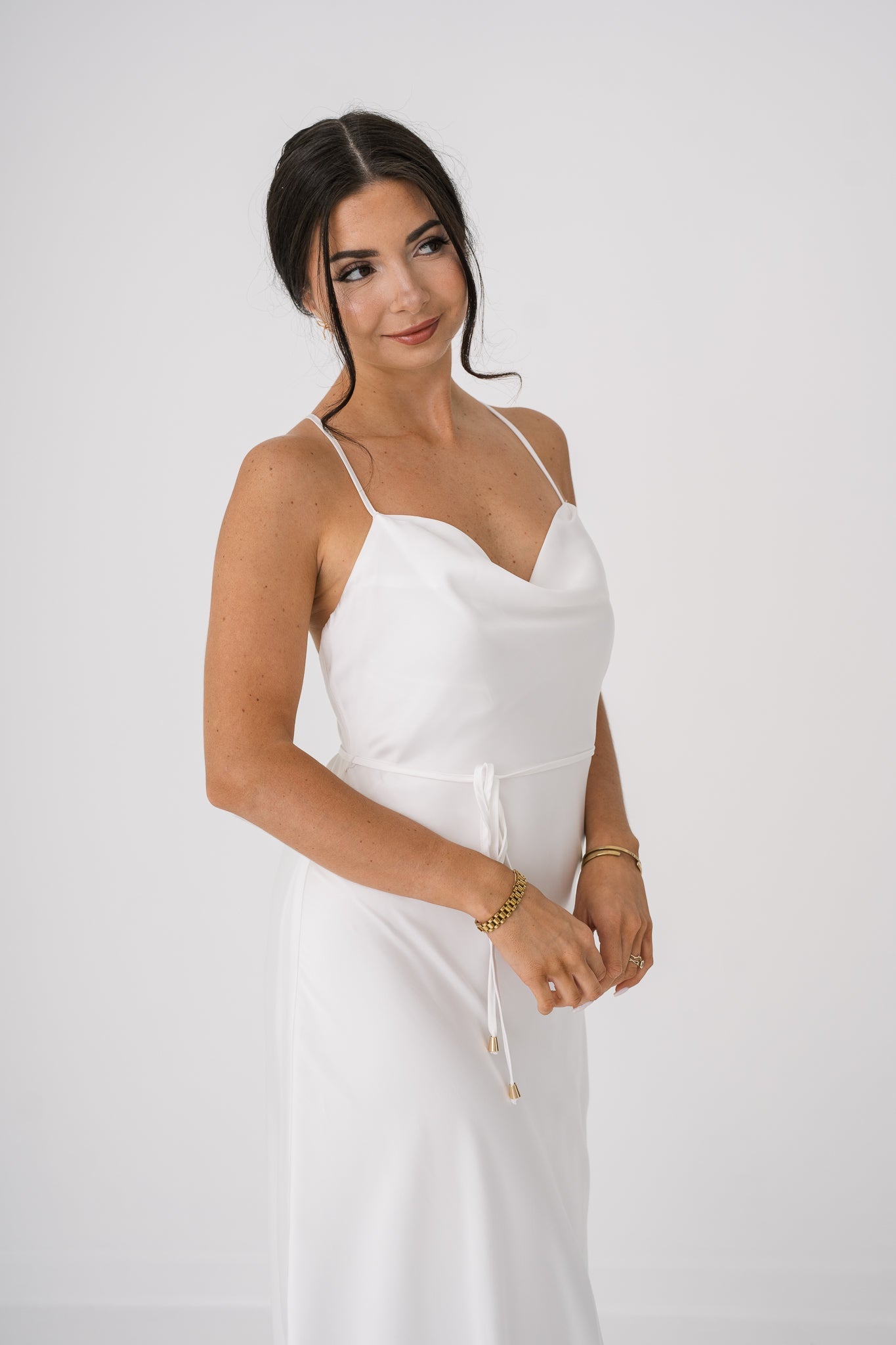 Bree Cowl Belted Slip Maxi Dress