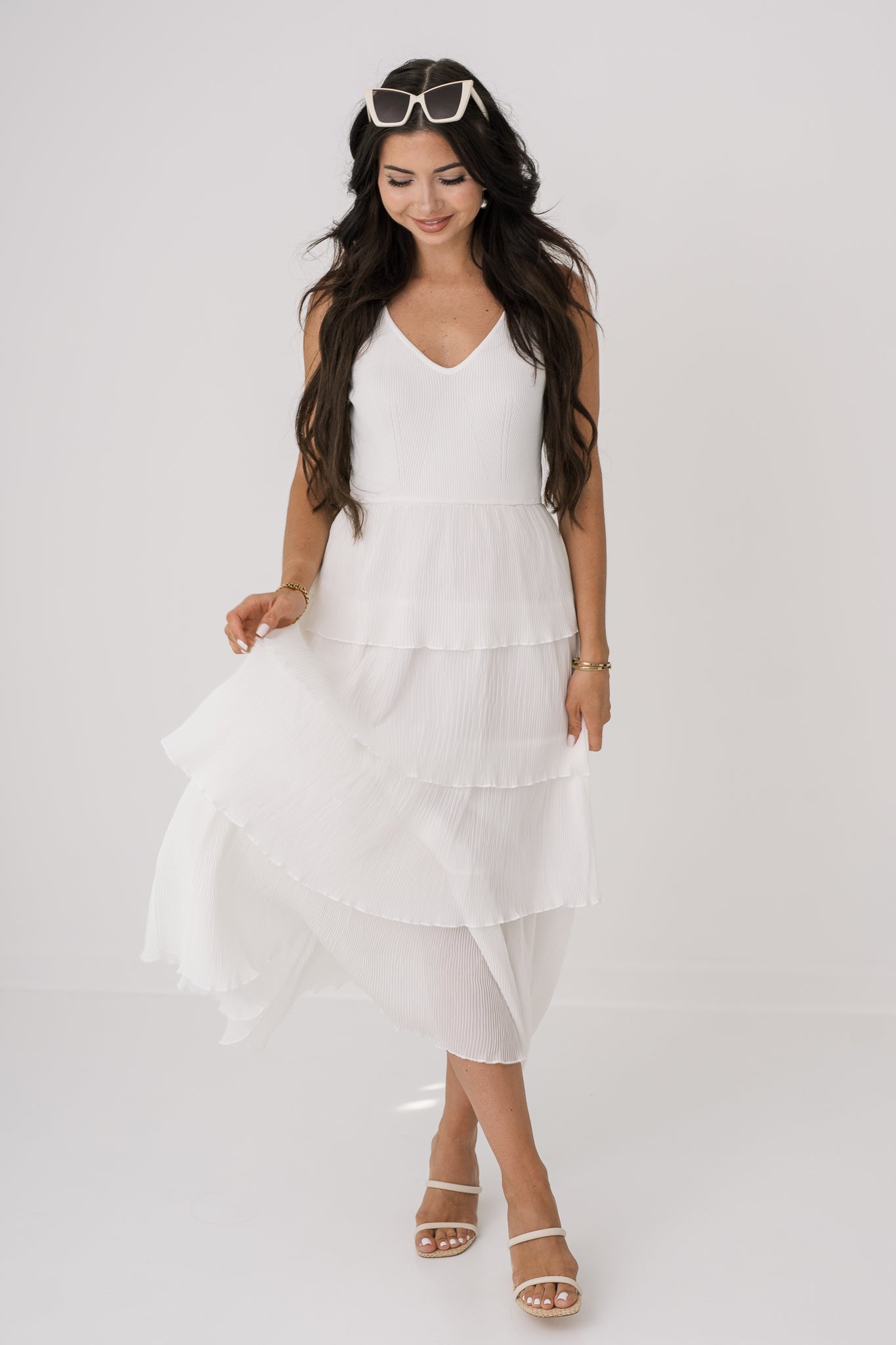 Parker Pleated Tiered Midi Dress